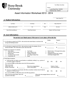 Stony Brook Financial Aid Verification Form