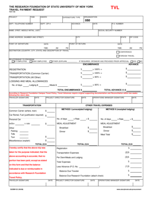 Research Foundation Travel Payment Request