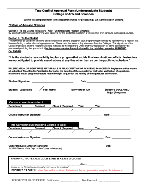Time Conflict Approval Form