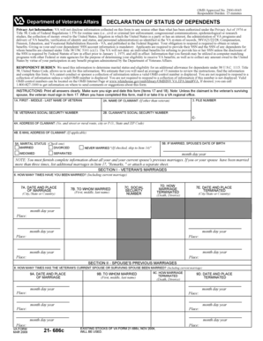VA Form 21-686c Declaration of Status of Dependents
