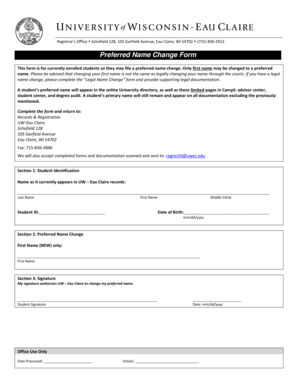 Preferred Name Change Form