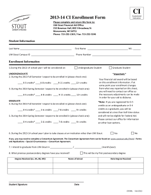 2013-14 CI Enrollment Form