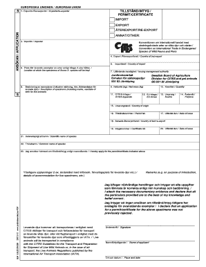 CITES Import/Export Permit Application