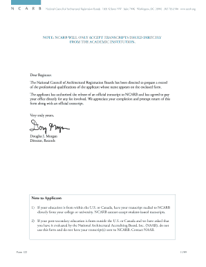 NCARB Transcript Request Form