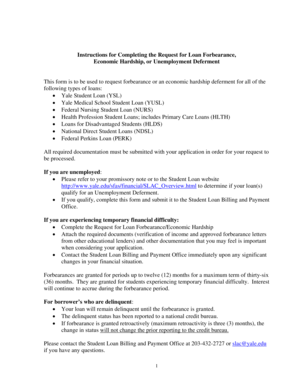 Request for Student Loan Forbearance/Economic Hardship