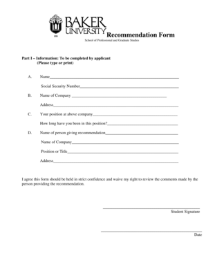 School Recommendation Form