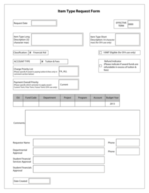 Item Type Request Form
