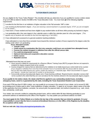 Texas Tuition Rebate Application