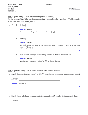 Math 119 - Quiz 1 Feb - uwsp