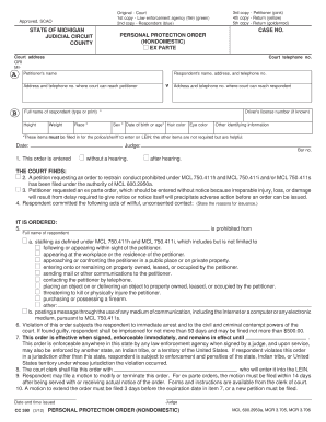 Michigan Nondomestic Personal Protection Order