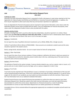 Asset Information Request Form