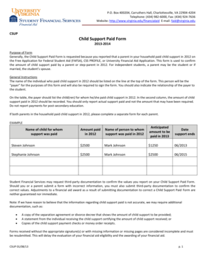 Child Support Paid Form