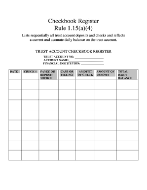 Trust Account Checkbook Register - iardc