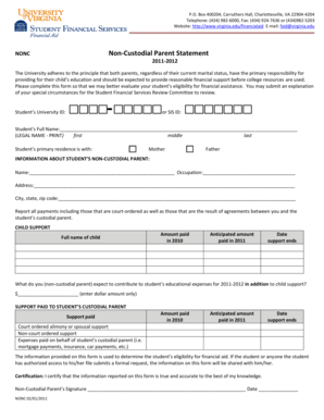 Non-Custodial Parent Statement