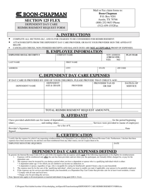 Dependent Day Care Reimbursement Form