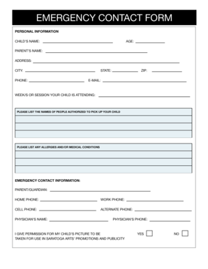 Emergency Contact Form