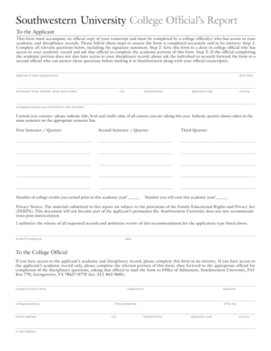 College Official's Report