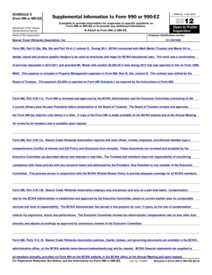 Schedule O (Form 990 or 990-EZ) Supplemental Information