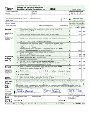 2012 Form 1040EZ - EconEdLink - econedlink