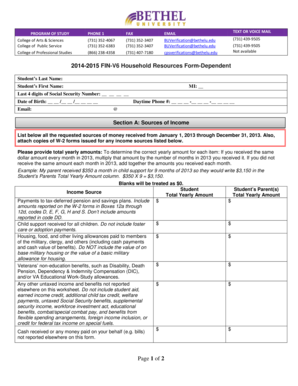 Household Resources Form-Dependent