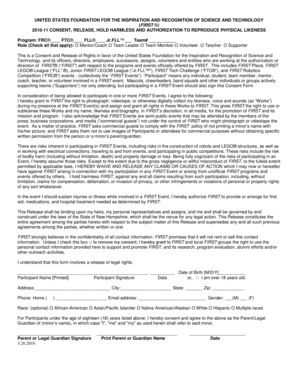 FIRST Consent and Release Form