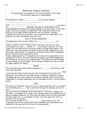 Roommate Tenancy Contract