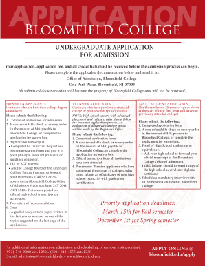 Undergraduate Application for Admission