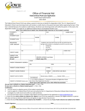 Federal Direct PLUS Loan Application