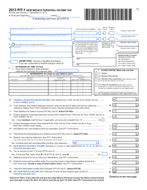 2013 New Mexico Personal Income Tax Form