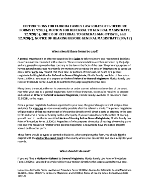 Florida Family Law Rules of Procedure Form 12.920