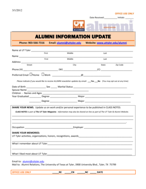 Alumni Information Update Form