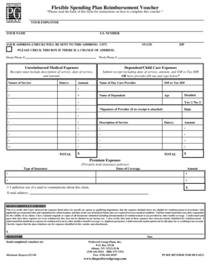Flexible Spending Plan Reimbursement Voucher