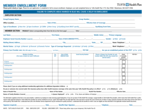 Tufts Health Plan Member Enrollment Form