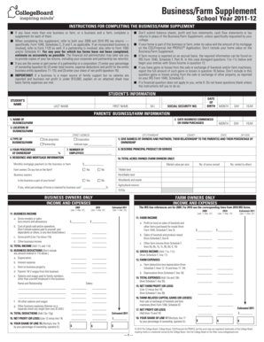 Business/Farm Supplement Form