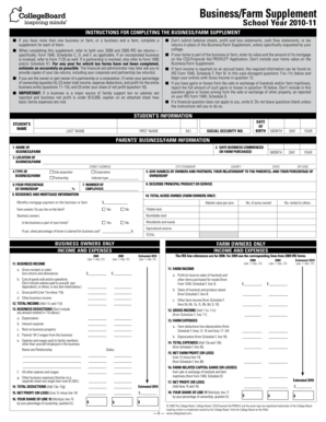 Business/Farm Supplement Form
