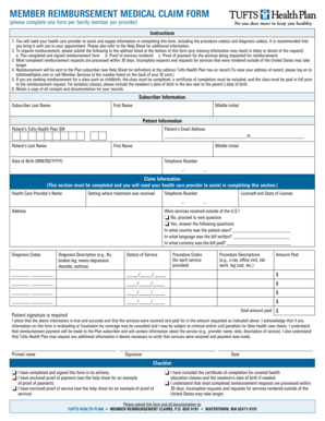 Member Reimbursement Medical Claim Form