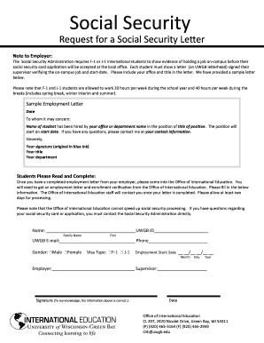 Fillable Online uwgb Social Security Request form - uwgb Fax Email ...