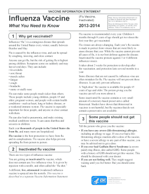 Influenza Vaccine Information Statement