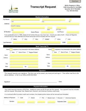Transcript Request Form