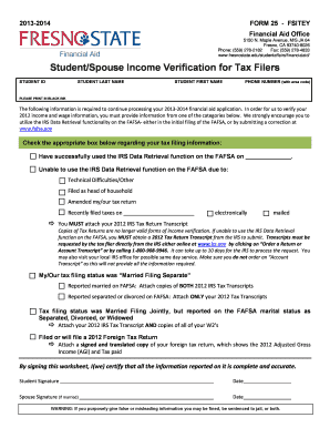 Student Spouse Income Verification Form