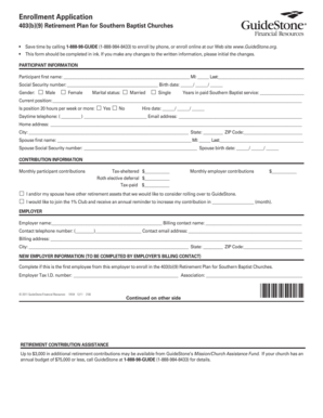 403(b)(9) Retirement Plan Enrollment Application