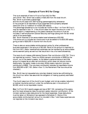Form W-2 for Clergy