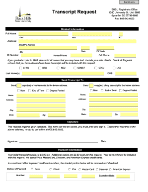Transcript Request Form