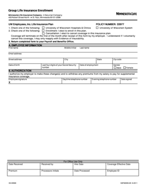 Minnesota Life Insurance Enrollment Form