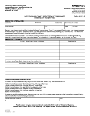 University of Wisconsin System Beneficiary Designation Form