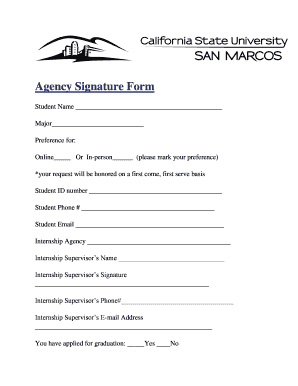 Agency Signature Form