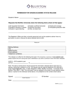 FERPA Grade Release Permission Form