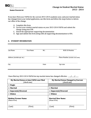 Change in Student Marital Status Form