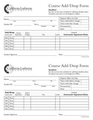 Course Add/Drop Form