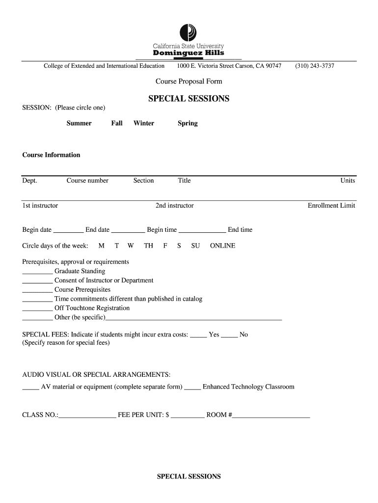 CSU Course Proposal Form - Fill and Sign Printable Template Online With Course Proposal Template